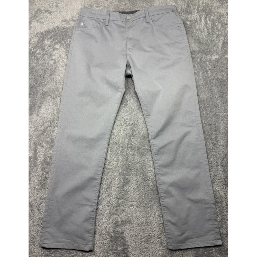 AG Adriano Goldschmied Everett Slim Straight Pants 36x34 Gray Made In Italy